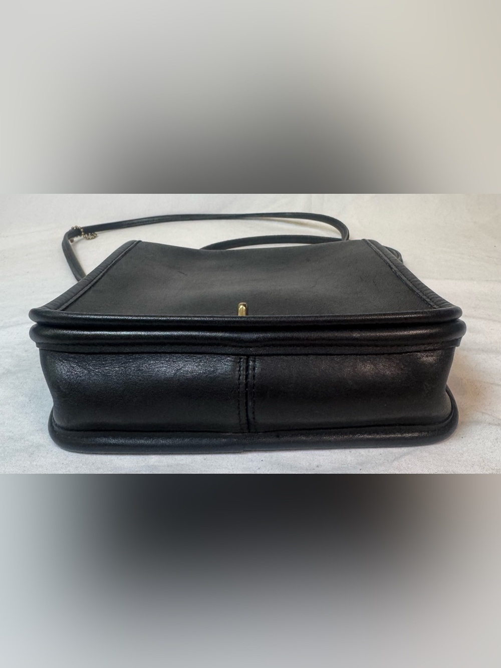 Vintage 1996 Coach 9620 Leather Compact Pouch /90s Black Crossbody Purse - Picture 5 of 9